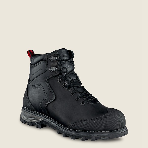 Red Wing Safety Boots Mens Black - Burnside - 6-inch Waterproof Toe - 8391724-JR